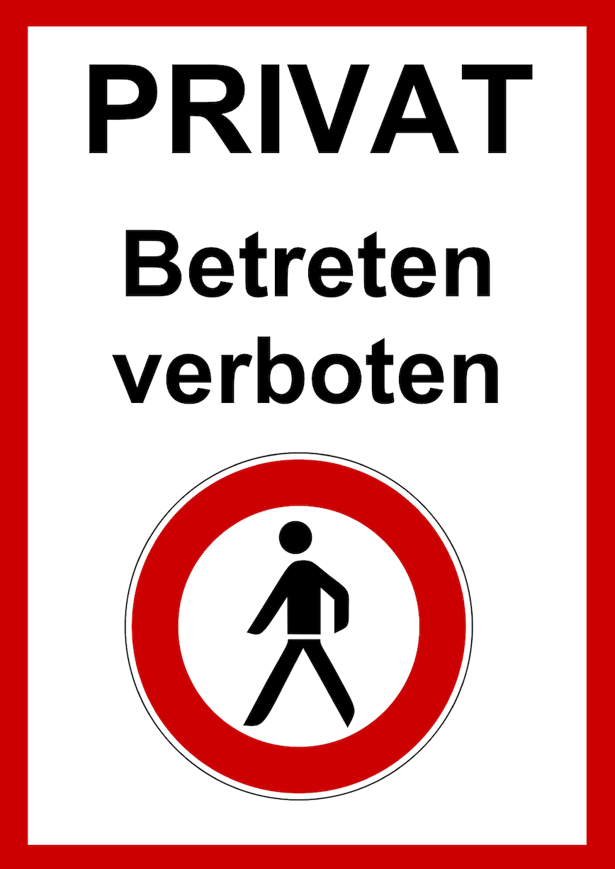 Betreten verboten Schild zum Ausdrucken