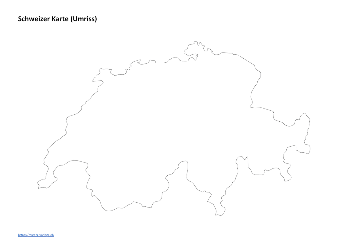 Umriss Karte Schweiz