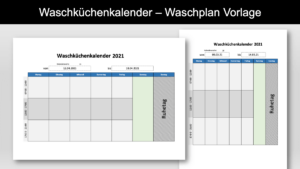 Waschplan Vorlage - Kalender zum Ausdrucken