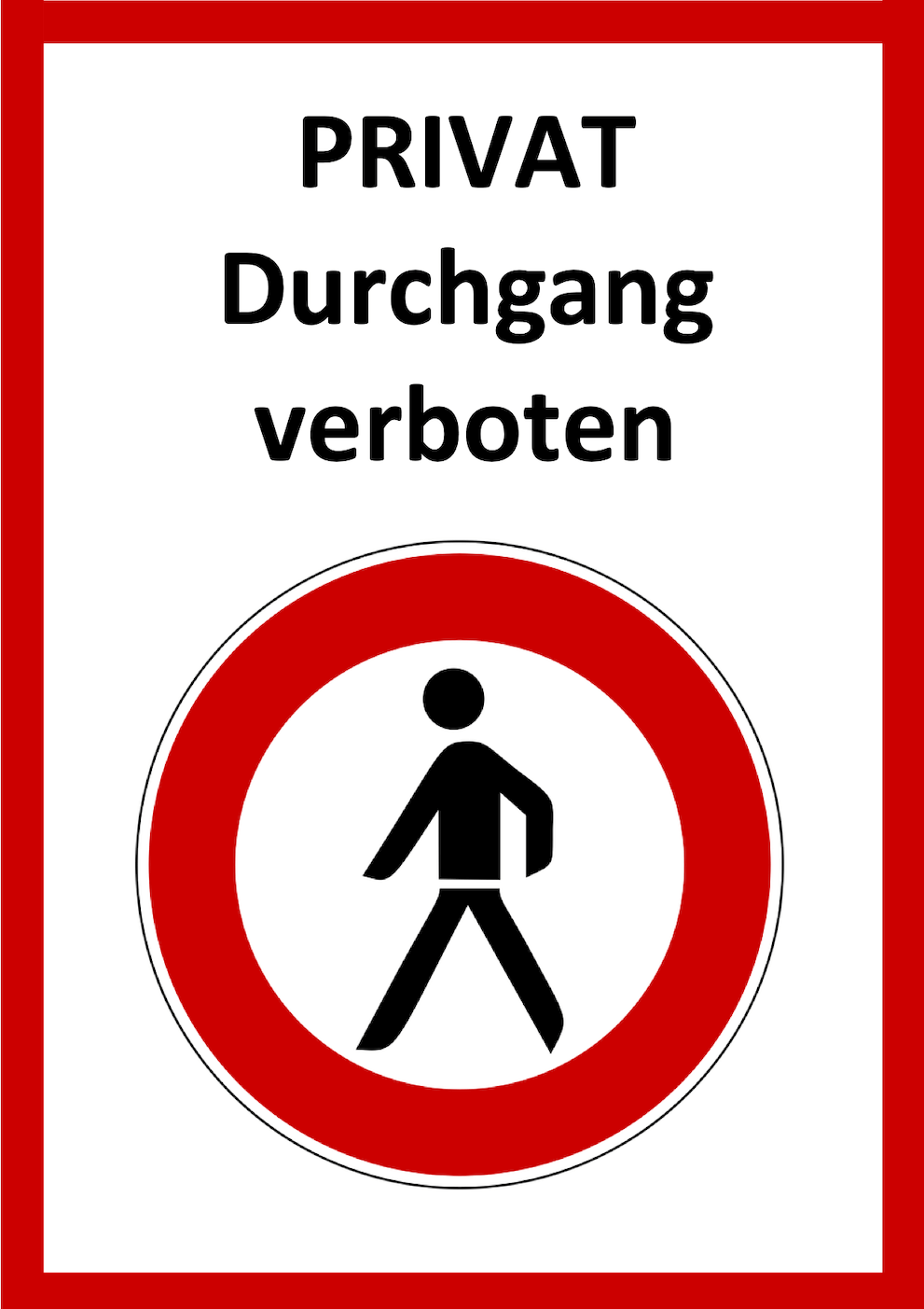 Durchgang verboten Schild