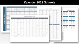 Jahreskalender 2022 Schweiz Excel PDF Header