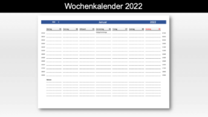Wochenkalender 2022 Schweiz Excel PDF