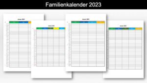 Familienkalender 2023 zum Ausdrucken