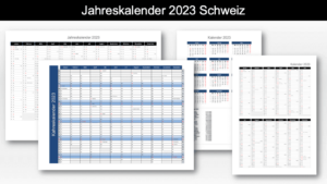 Jahreskalender 2023 Schweiz