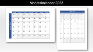 Monatskalender 2023 Schweiz Excel PDF