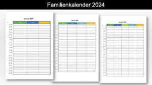 Familienkalender 2024 zum Ausdrucken