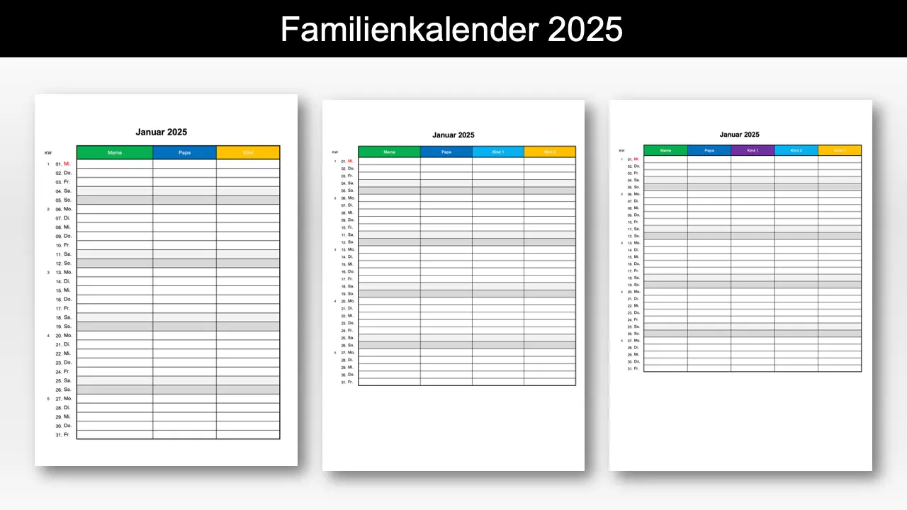 Familienkalender 2025 Header