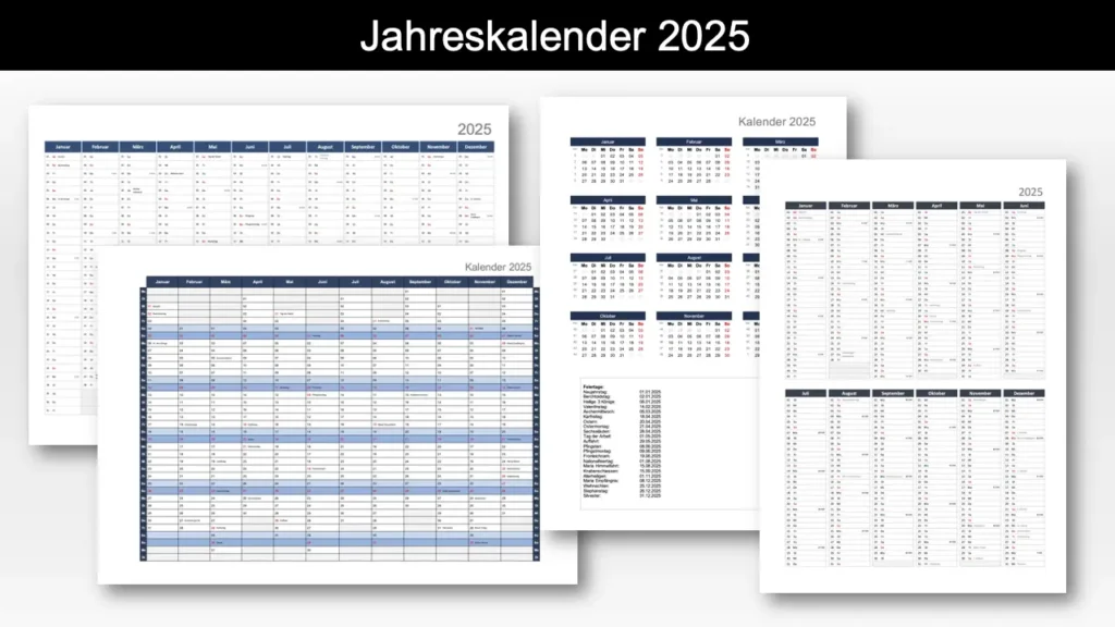 Jahreskalender 2025 Header